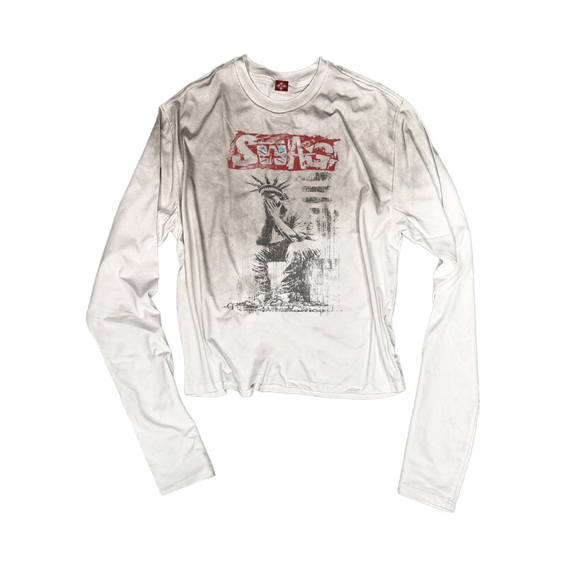 Trendy Brand'Swag' Gradient Washed Distressed Spray-Dyed Soldier Crackle Digital Print Short Wide Round Neck Long Sleeve T-Shirt for Men and Women Trendy Brand'Swag' Gradient Washed Distressed Spray-Dyed Soldier Crackle Digital Print Short Wide Round Neck Long Sleeve T-Shirt for Men and Women