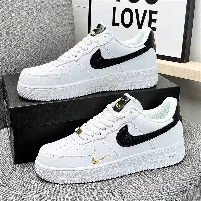 Official Website Genuine Aj Men's Shoes Air Force 1 Putian Sneakers Af1 Women's Shoes Height-Increasing White and Black Student Sports Casual Shoes Official Website Genuine Aj Men's Shoes Air Force 1 Putian Sneakers Af1 Women's Shoes Height-Increasing White and Black Student Sports Casual Shoes