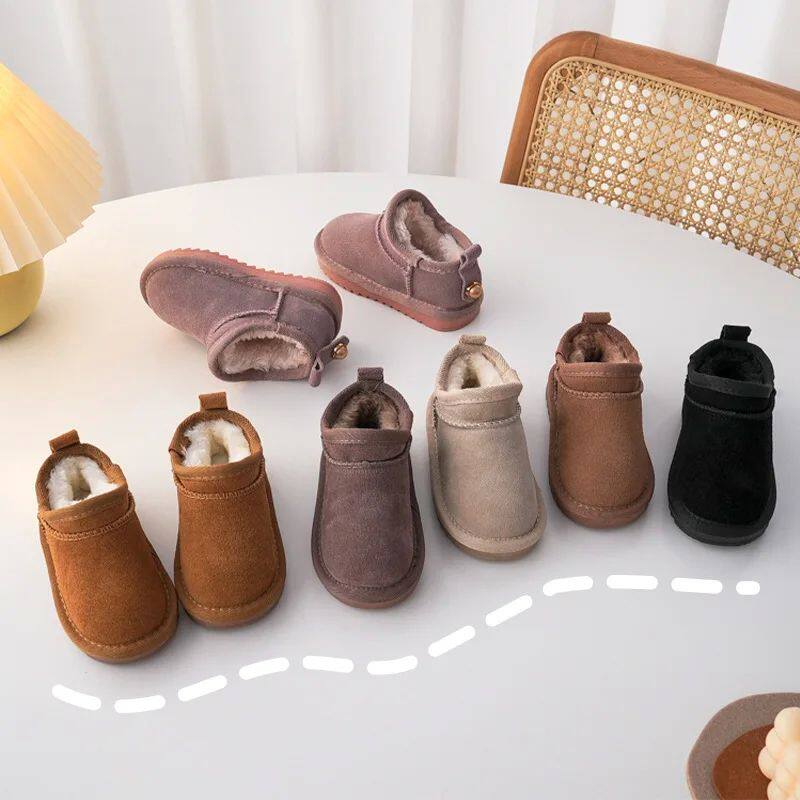 Детские ботинки девочка Geniune Leather Classic Button Snow Bo Bo 