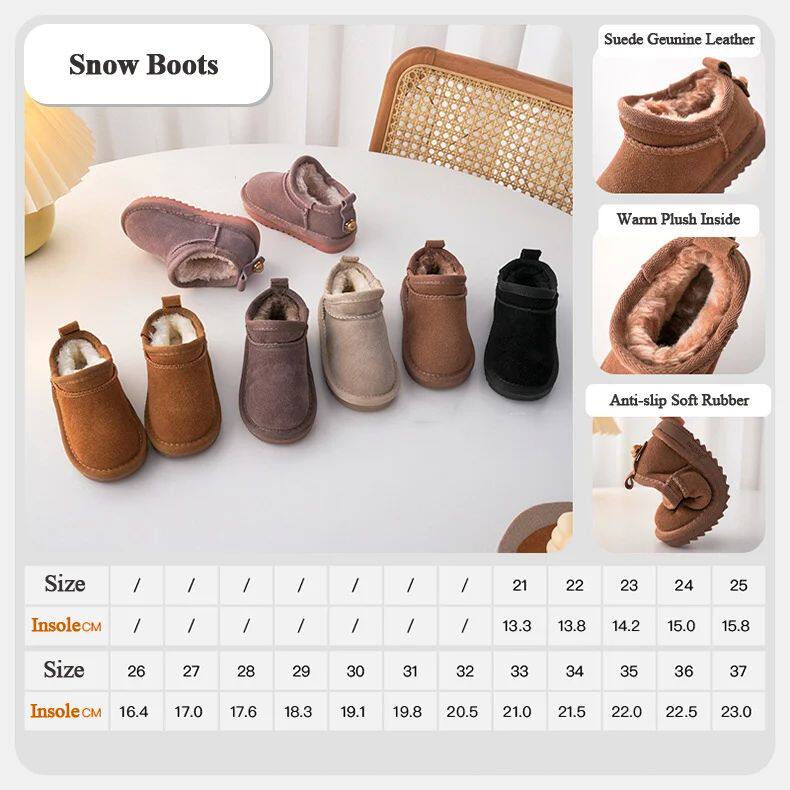 Детские ботинки девочка Geniune Leather Classic Button Snow Bo Bo 