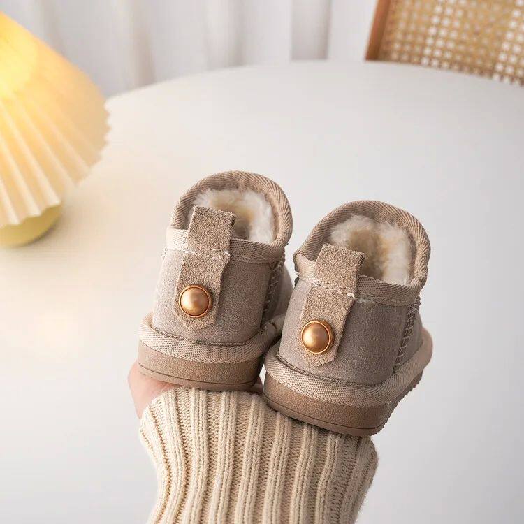 Детские ботинки девочка Geniune Leather Classic Button Snow Bo Bo 