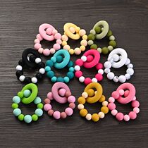 Baby Silicone Teether Ring Pendant Food Grade Silicone Round