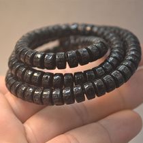 New Year craft 7 8mm straight edge black coconut shell six-character mantra spacer beads spacer spacer diy jewelry accessories