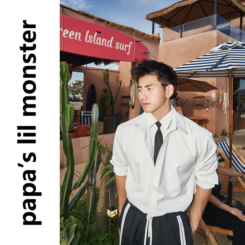 Papaslilmonster【Original】Solid Color Fake Two-Piece Shirt for Men, Simple Design Shirt for Women