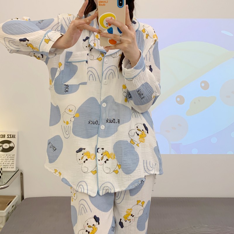 全棉纯棉月子服夏季薄款产后哺乳4月份5孕妇睡衣女产妇全棉两件套 — 37