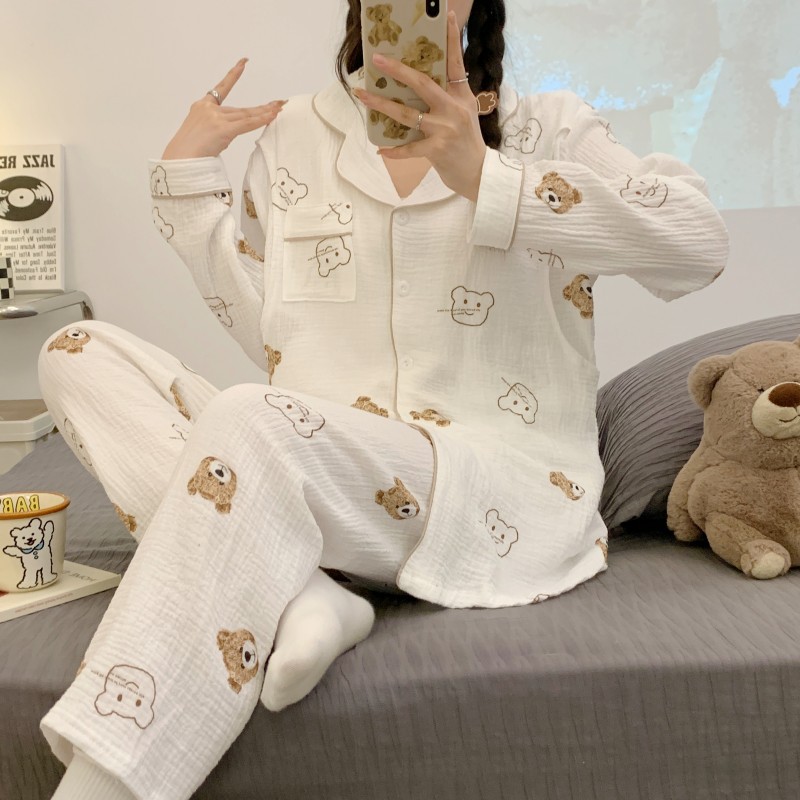 全棉纯棉月子服夏季薄款产后哺乳4月份5孕妇睡衣女产妇全棉两件套 — 24