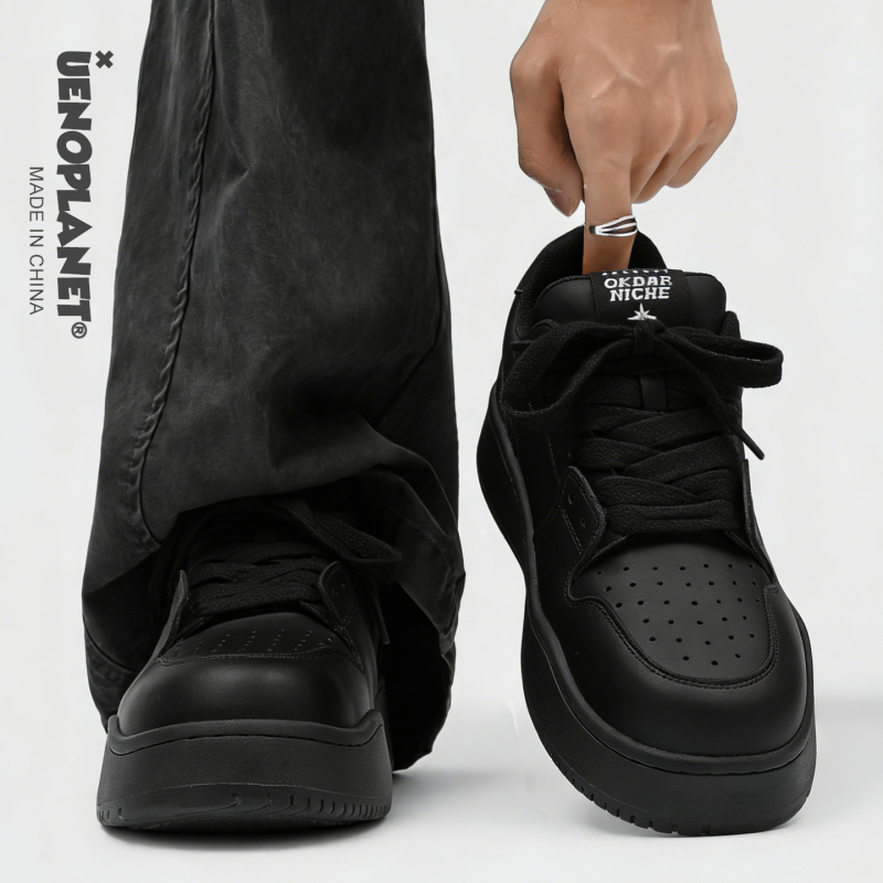 Uenoplanet Black Warrior Thick-Soled Sneakers for Men 2026 Spring and Summer Height-Increasing Shoes High-End Trendy Casual Women's Shoes Uenoplanet Black Warrior Thick-Soled Sneakers for Men 2026 Spring and Summer Height-Increasing Shoes High-End Trendy Casual Women's Shoes