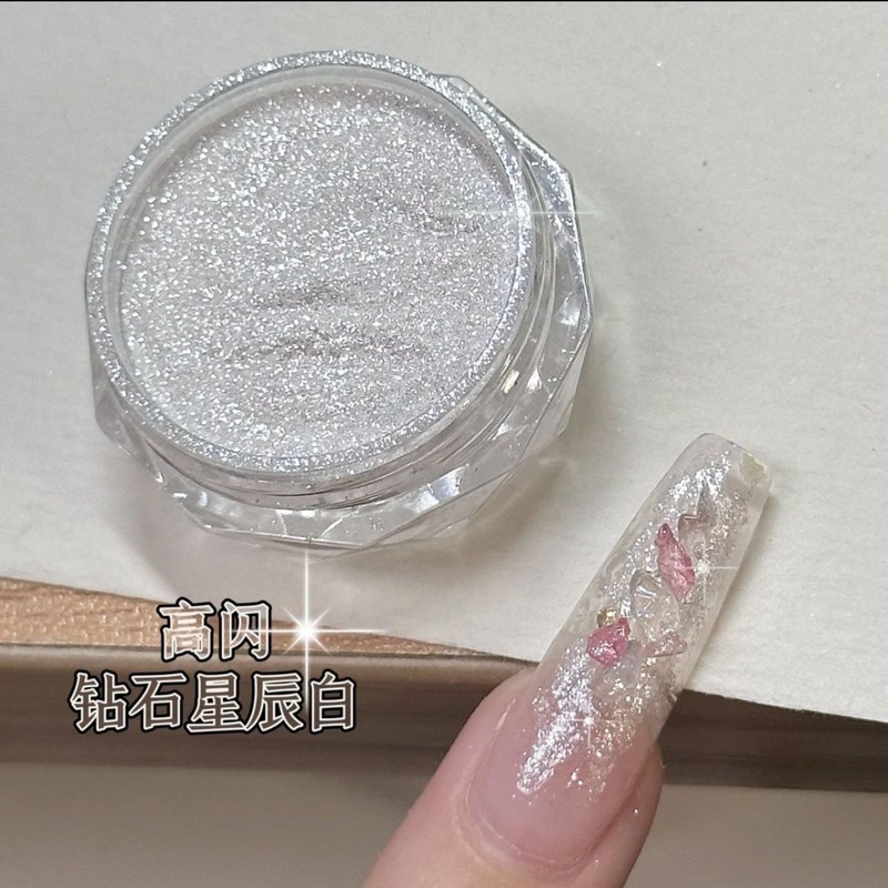 Nail Art Diamond Star Powder Series Glazed Polarized High-Shine Fairy Powder ins Style Nail Art Decorations Glitter Powder Nail Art Diamond Star Powder Series Glazed Polarized High-Shine Fairy Powder ins Style Nail Art Decorations Glitter Powder