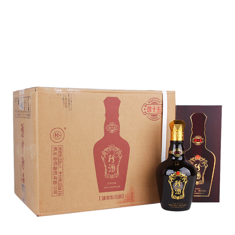 贵州珍酒珍十五53度酱香型白酒500ml*6瓶装整箱新老款随机评价- 淘宝网