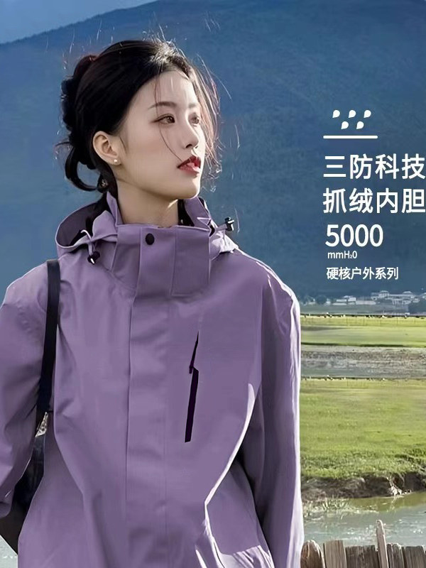 Outdoor Couple Detachable Three-In-One Jacket for Women 2025 New Autumn and Winter Windproof and Waterproof Jacket for Petite Sizes