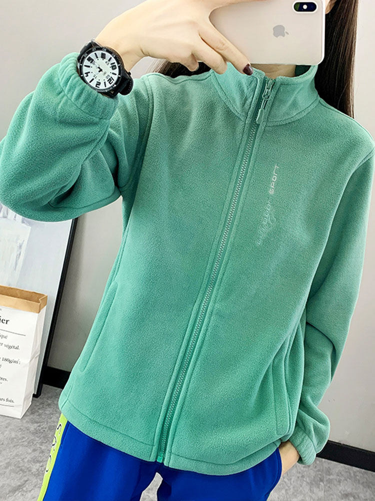 Outdoor Fleece-Lined Thickened Polar Fleece Jacket for Women 2025 New Spring and Autumn Double-Sided Fleece Cardigan Sweatshirt Short Top for Men