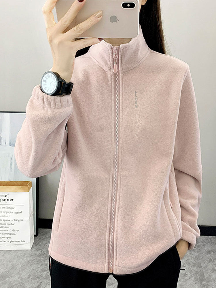 Outdoor Fleece-Lined Thickened Polar Fleece Jacket for Women 2025 New Spring and Autumn Double-Sided Fleece Cardigan Sweatshirt Short Top for Men