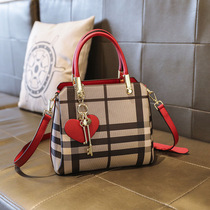Genuine leather handheld womens bag 224 new trendy womens fashion plaid bucket bag versatile shoulder crossbody tote bag