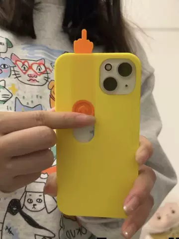 Funny Yellow Middle Finger Charm Phone Case for iPhone 17, 16, 15, 14, 13 and 12
