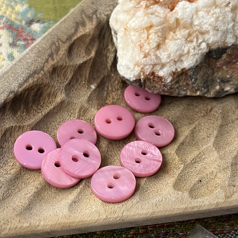 Iceberry Pink Shell Buttons Natural Shell 2 Eyes Flat Real Shell Buttons Shirt Shirt Jacket Dress