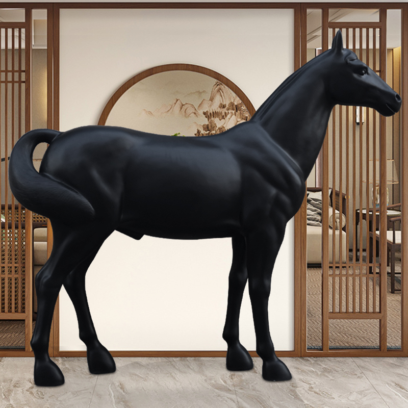 Fiberglass Resin Horse Sculpture Garden Living Room Ktv Courtyard Large Decorative Simulated Horse Opening Floor-Standing Ornaments Fiberglass Resin Horse Sculpture Garden Living Room Ktv Courtyard Large Decorative Simulated Horse Opening Floor-Standing Ornaments