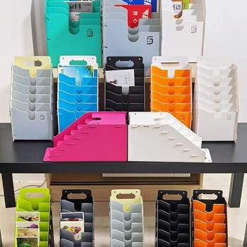 Bill box small financial desktop card storage express japanese bank multi-layer plastic classification a5 file sorting rack