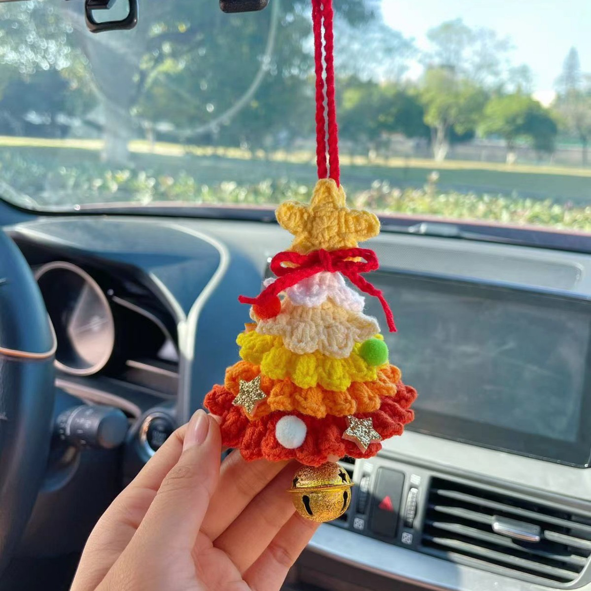 Nuovo albero di Natale decorazione specchietto retrovisore auto interno filato ciondolo_voghion.com