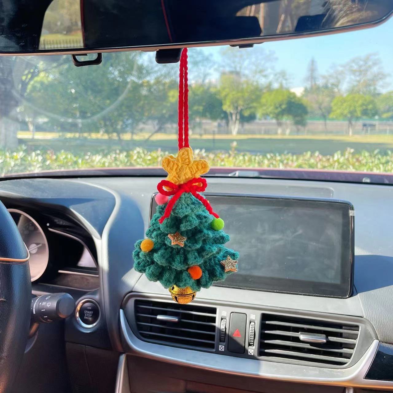 Nuovo albero di Natale decorazione specchietto retrovisore auto interno filato ciondolo_voghion.com