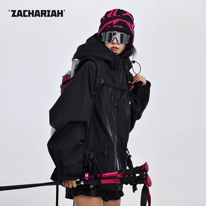 Zachariah【Samurai Black】Outdoor Jacket for Women, Windproof Coat, Hard Shell Thin Waterproof Hiking Jacket Zachariah【Samurai Black】Outdoor Jacket for Women, Windproof Coat, Hard Shell Thin Waterproof Hiking Jacket