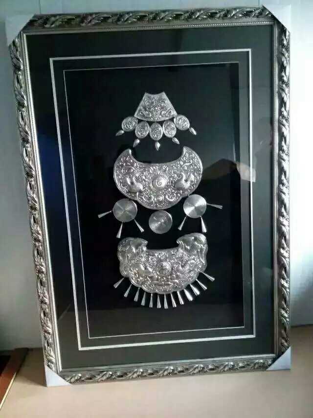 2019 new Miao ethnic exaggerated item ring multilayer necklace female slim silver silver plated ornament dance performance photography pendant