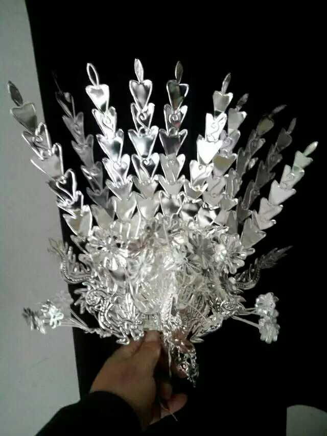 2020 new handmade Miao silver phoenix bird headwear collar folk dance performance costume headwear wild style custom