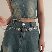 Japanese FC jewelry hot girl metal chain belt womens modified waist decorative skirt simple and versatile waist chain trendy