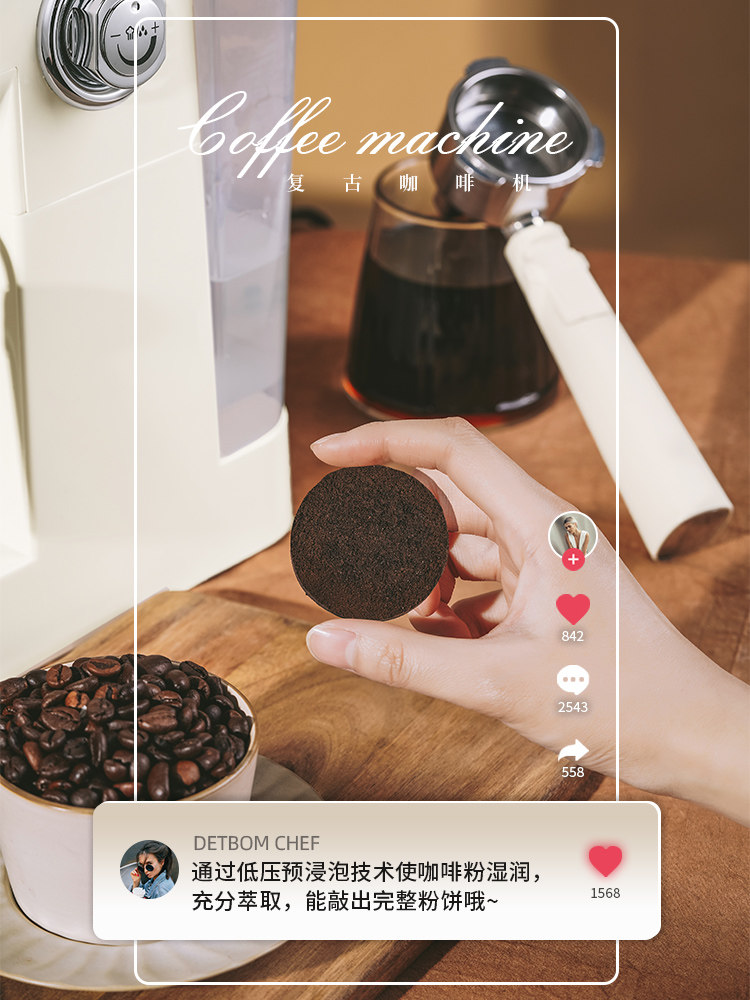 Debao Ma Retro Espresso Coffee Machine Semi-Automatic Household Small Steam Gift