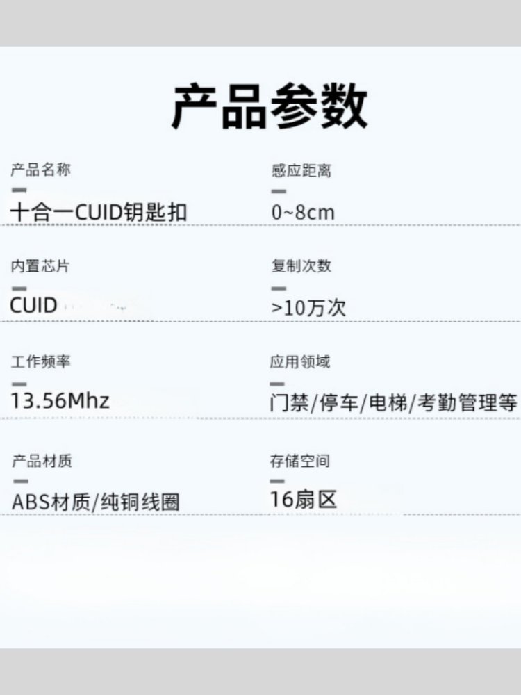 Community Access Control Card with Multiple Functions, Including Elevator and Attendance Management, Copyable Card, Cuid, Rewritable