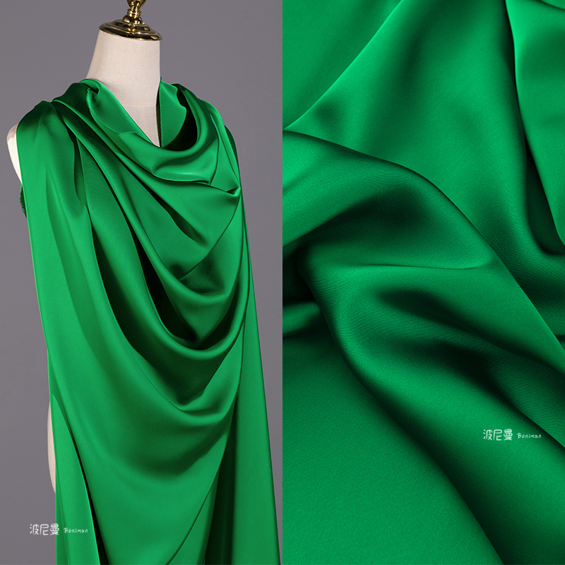 Double-Sided Acetate Satin High-End Clothing Fabric, Silk-Like Satin for Wedding Dresses, Imitation Silk for Cheongsam, Formal Dress, Hanfu, New Chinese Style
