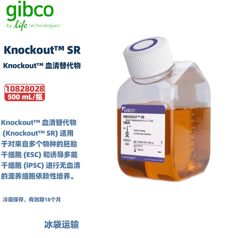 Gibco 10828028 KnockOut? 血清替代物 ph6-8 500ml