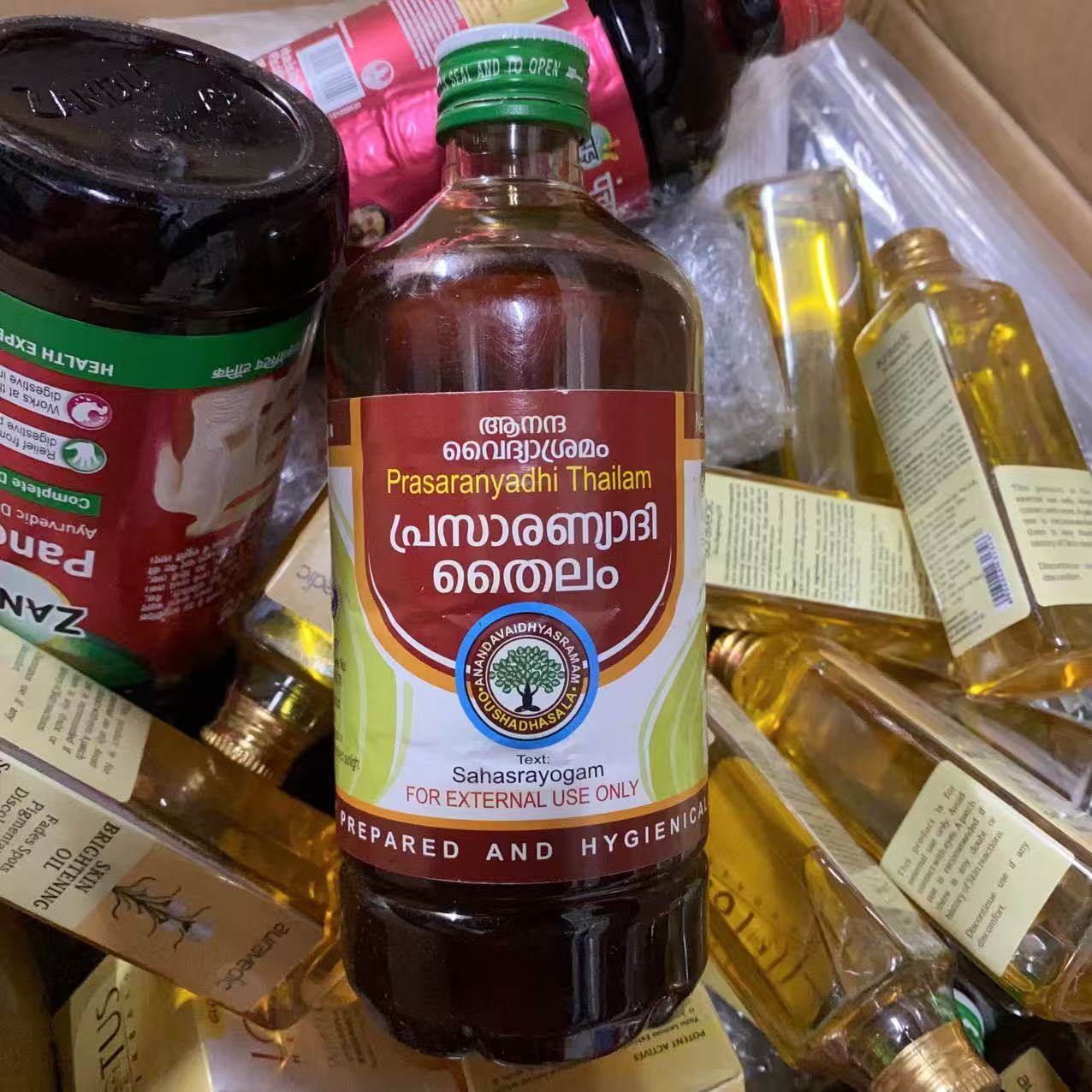 印度Prasaranyadhi 按摩油身体油坐骨神*-经关节半身不*-遂痛评价- 淘宝网