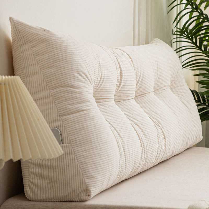 Triangular bedside cushion, large backrest, bed cushion, waist cushion, tatami, bay window, living room, soft bag, simple student