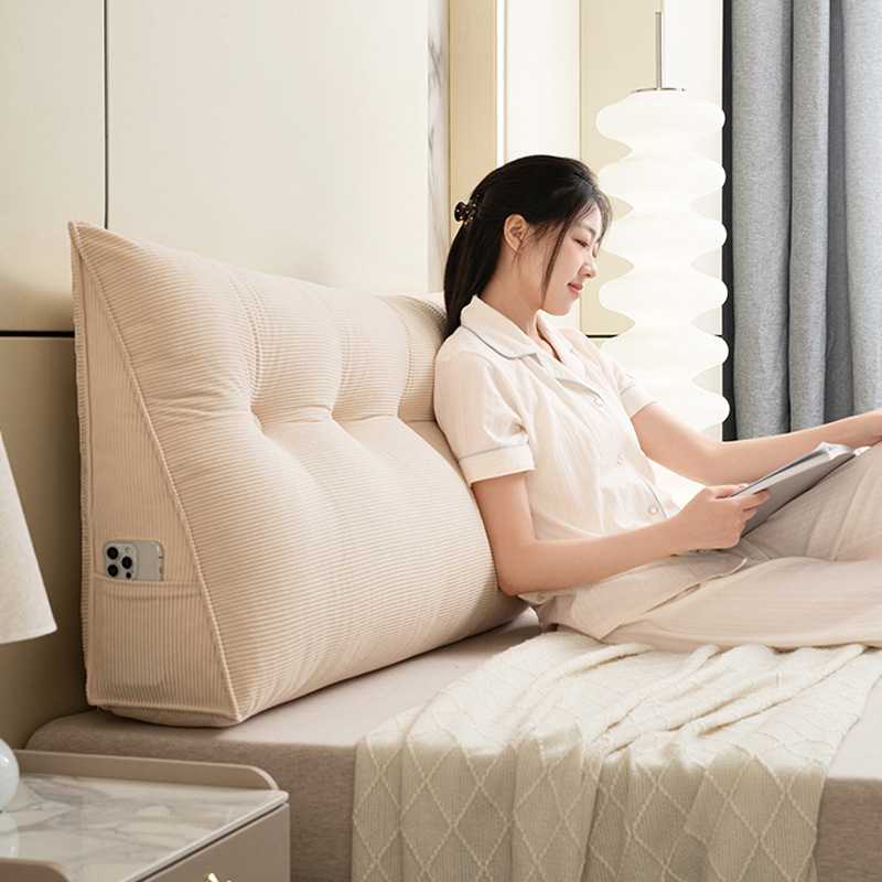 Bedside cushion triangle cushion bed large backrest waist pillow tatami soft package living room bay window simple