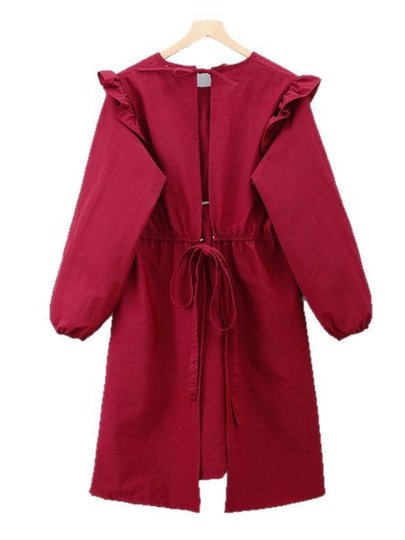 Nouveau style taille chemisier à manches longues style coréen princesse chemisier à volants nouveau tablier de cuisine pour femmes grande taille vêtements inversés pour réduire l'âge