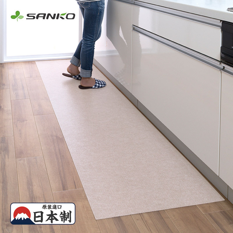 Japan Sanko Kitchen Floor Mat, Non-Slip, Oil-Proof, Special Waterproof, Wipeable, No-Wash, Long Strip Carpet, Floor Protection Mat