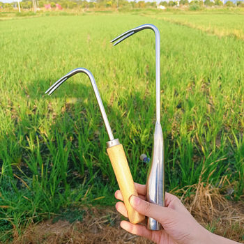 Sufa stainless steel weeding tool, hoeing and hooking tool to remove roots, flower pot, loose soil, vegetable garden weeding, strong and durable