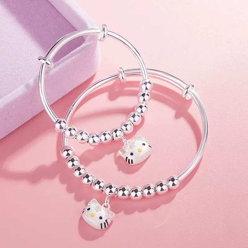 Hello Kitty, hello kitty, детский милый серебряный браслет, семейный стиль, подарок на день рождения