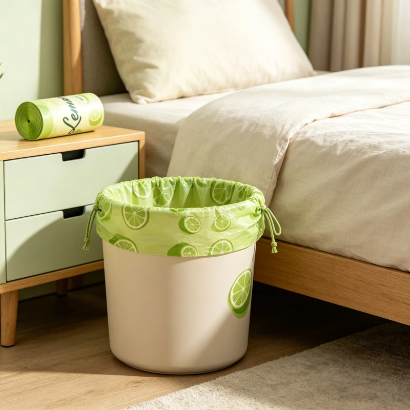 Household Anti-Mosquito Lime Green Drawstring Garbage Bags, Extra Thick, Tear-Free, Biodegradable, Large Roll Kitchen Plastic Bags with Handles Household Anti-Mosquito Lime Green Drawstring Garbage Bags, Extra Thick, Tear-Free, Biodegradable, Large Roll Kitchen Plastic Bags with Handles
