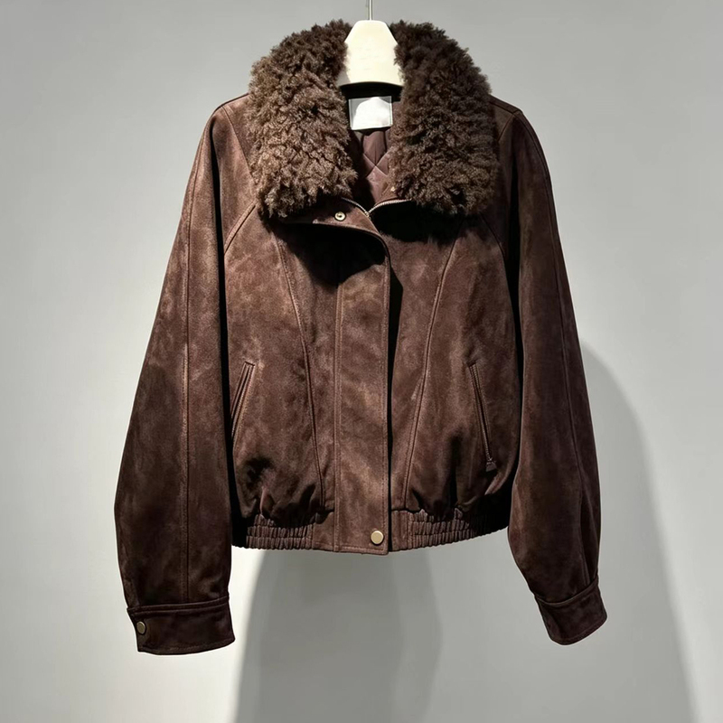 Yijia 26 Winter Retro Suede Goose down Jacket Women's Barn Style Coat 1Ha110841G Yijia 26 Winter Retro Suede Goose down Jacket Women's Barn Style Coat 1Ha110841G
