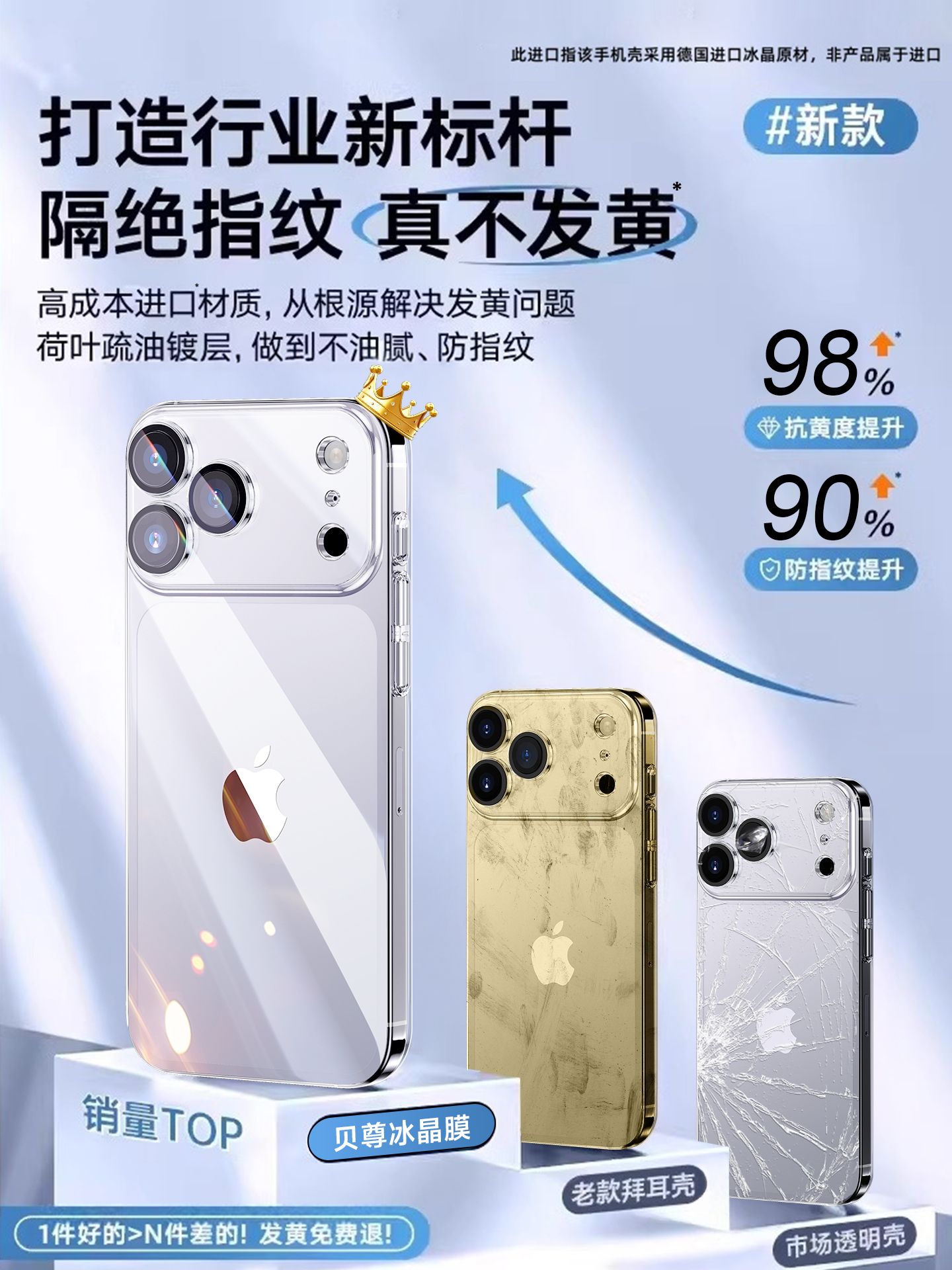 [Imported from Germany] Beizun Case Suitable for Apple 17 Pro Max Phone, iPhone Air Protection 2025 New Model Transparent Silicone 16 Pro Max Full-Cover Anti-Drop Case 15 Ultra-Thin Heat Dissipation High-End Feel