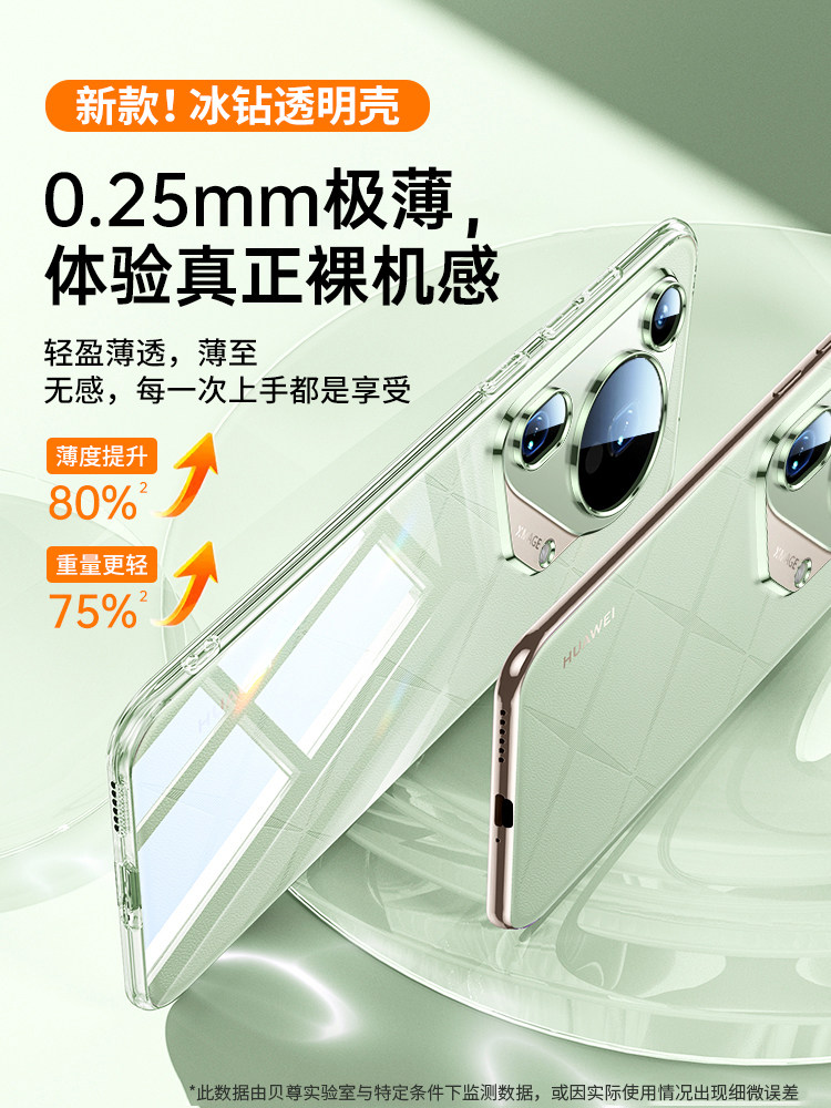 [Imported from Germany] Beizun Is Suitable for Huawei Pura70Ultra Phone Case, Pura80Ultra New Model, P70Pro+ Protective Cover, Ultra-Thin Transparent Lens, Anti-Drop, High-Grade Silicone Soft Case 80P