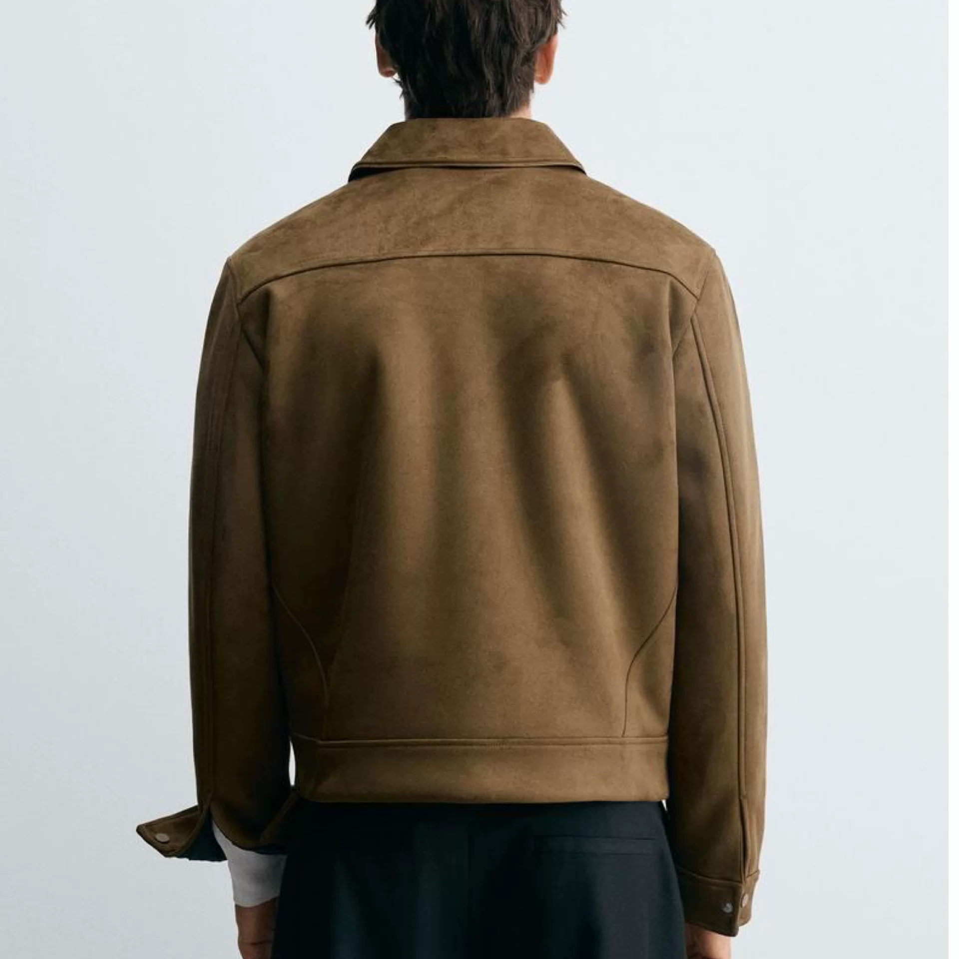 Пальто мужское в замшевом эффекте A-силуэт slim прямого кроя 8281288 704