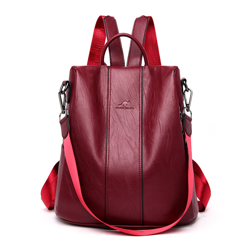 рюкзак anti-theft leather backpack women vintage shoulder bag ladie OTHER