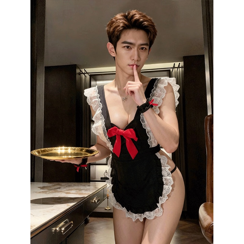 Sexy and Stimulating Male Servant Outfit for Couples, Men's Lingerie, Male Uniform, Gay Outfit Sexy and Stimulating Male Servant Outfit for Couples, Men's Lingerie, Male Uniform, Gay Outfit