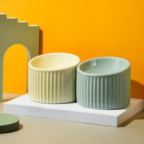 Cat bowl with ceramic high legs to protect cervical spine dog bowl to prevent tipping vertical pattern bowl food bowl pet bowl cat food bowl water bowl