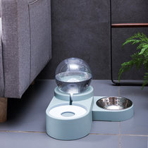 Dog bowl cat bowl pet double bowl non-wet mouth drinking water bowl bubble automatic water dispenser bubble double bowl