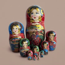 10 layers of hand-painted engraved paint to draw Christmas and New Year girlfriends gifts cute Russian matryoshka doll toys