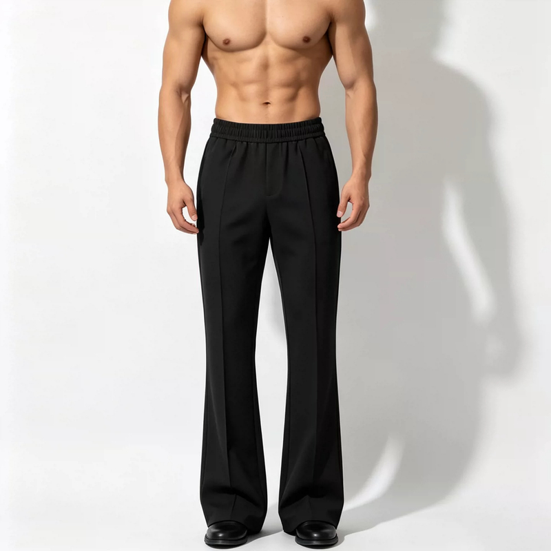 Men's Straight-Leg, Smooth, Quick-Drying Fitness Pants, American-Style Flared Sweatpants, Running Training, Breathable and Elastic Men's Straight-Leg, Smooth, Quick-Drying Fitness Pants, American-Style Flared Sweatpants, Running Training, Breathable and Elastic