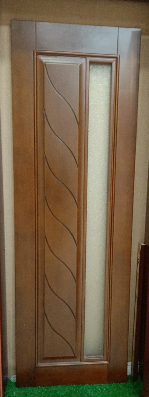 Euroleaf log door red walnuts glass door